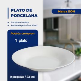 Plato De Porcelana Blanco